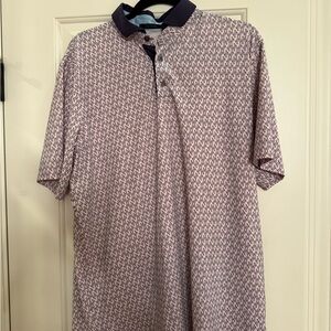 Greyson Men's Polo Shirt - Purple and White Pattern